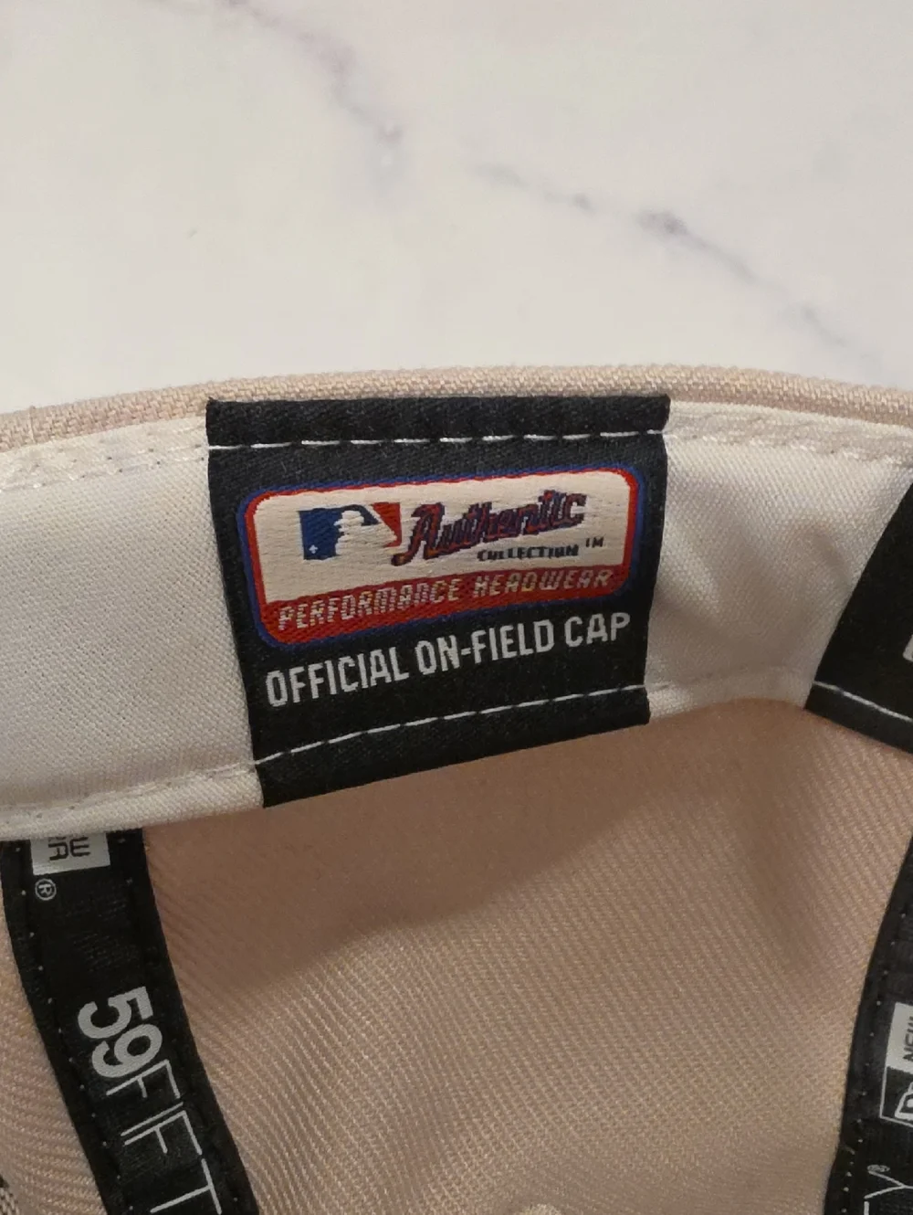 New Era  Beige Baseball Cap with Pink NY Logo & Red Rose Patch